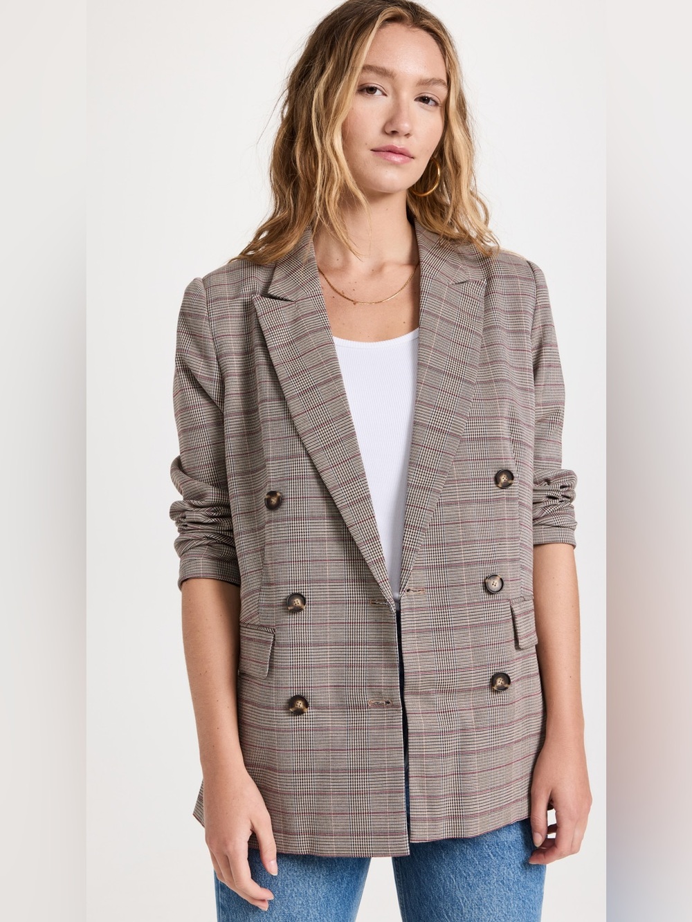 Wayf Finn Blazer in Brown and Red